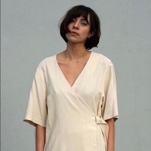 Wrap Dress in Almond